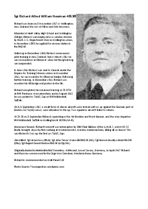 A preview of a PDF biography for Newman, Richard Alfred William